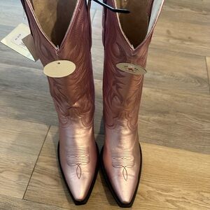 idyllwind womens Western Leather boots Metallic pink Size 8.5 New